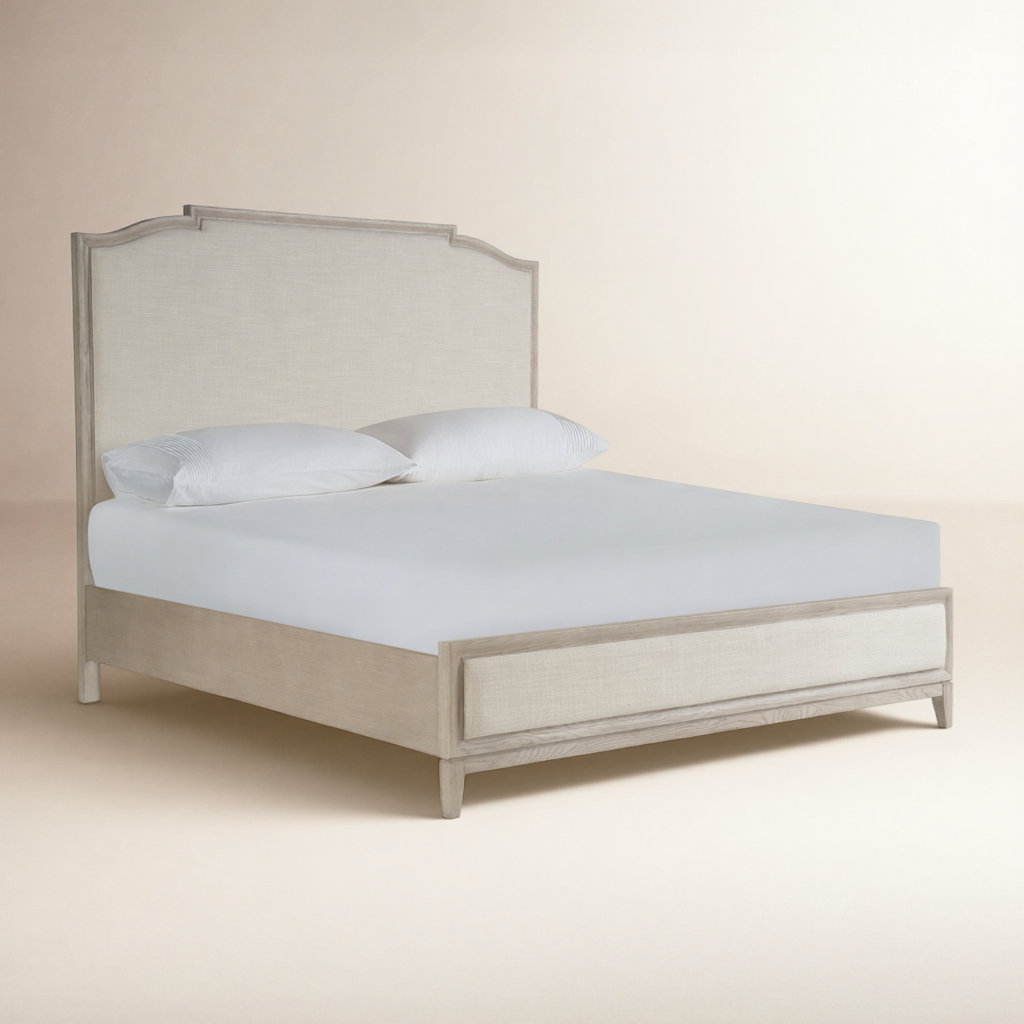 Nadine Upholstered Oak Bed, Queen