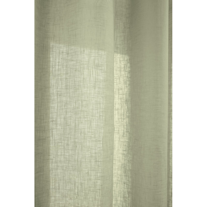 Sheer Curtain with Rod Pocket, Sage Green, 52" W x 84" L