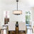 5 - Light 19.69“ Modern Drum Chandelie With White Fabric Drum Shade For Kitchen Island Living Room Bedroom-118849922