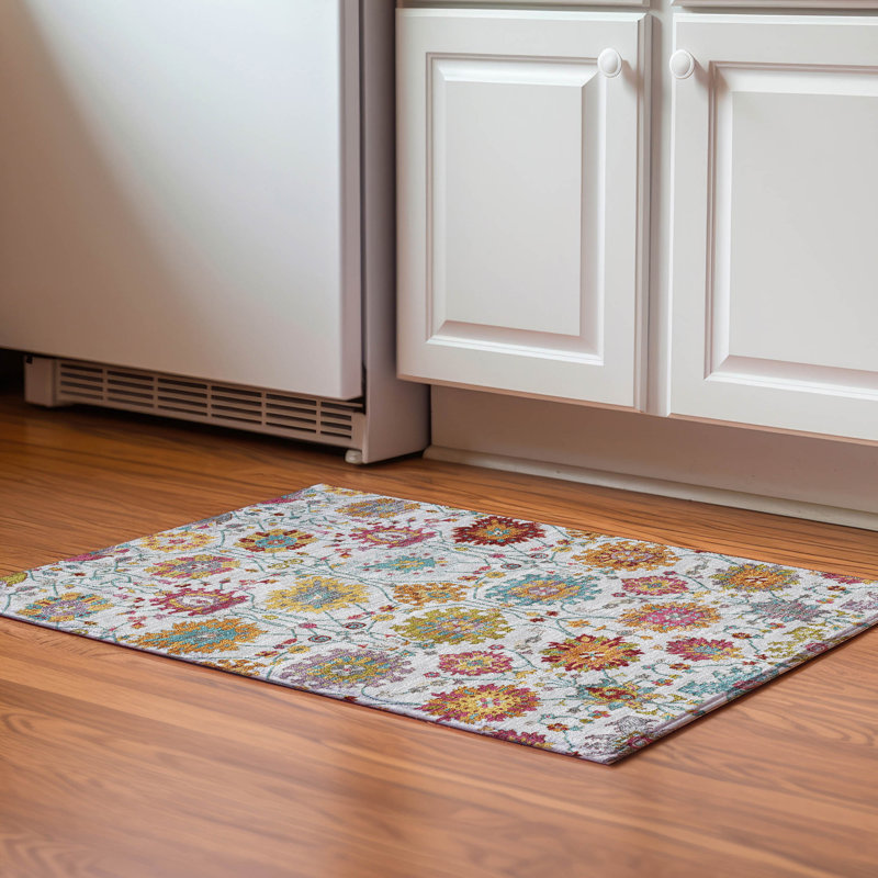 Tapis damassé de qualité supérieure Mayfield AMF2288, Ivoire ivoire, 1 pi 8 po x 2 pi 6 po