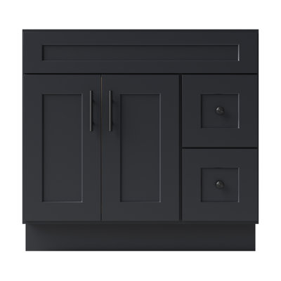 Armoire de meuble-lavabo en bois massif prêt à assembler de 36 po - comptoir non inclus
