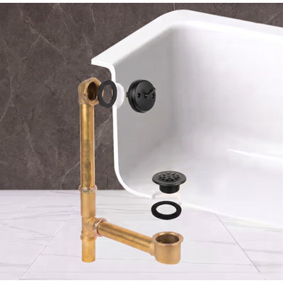 Trip Lever Leg Tub Drain with Overflow
