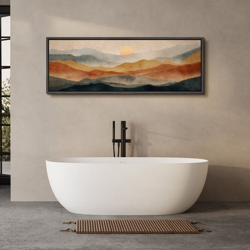 Grande impression sur toile encadrée, impression de paysage abstrait pour la décoration intérieure moderne, H 20 po x l 60 po