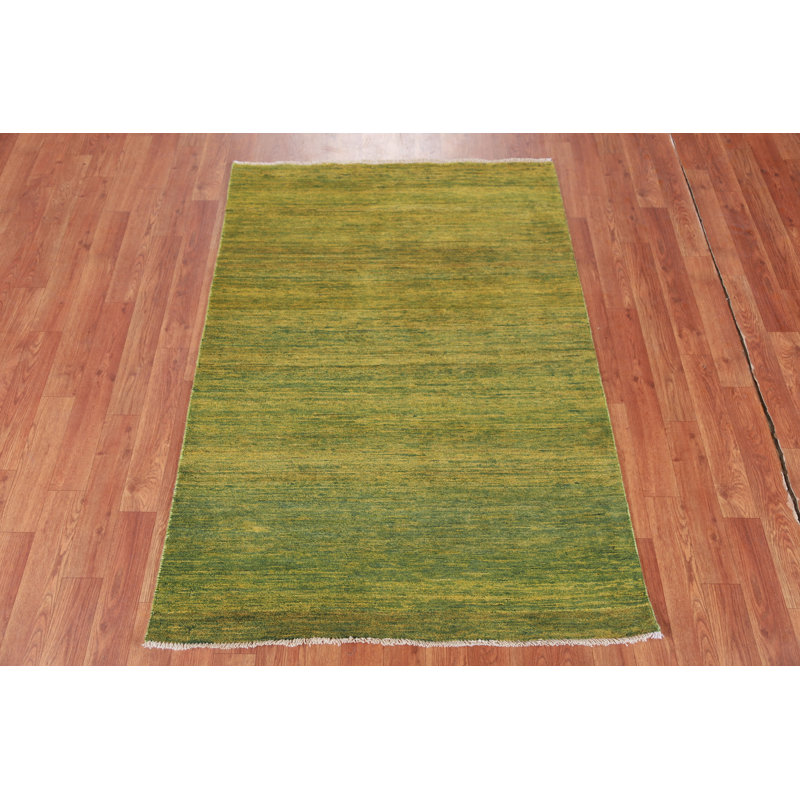 Tapis vert et jaune Gabbeh 3 x 5