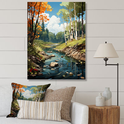 «Ayen Birch Woods Serenity Falls I», reproduction sur toile