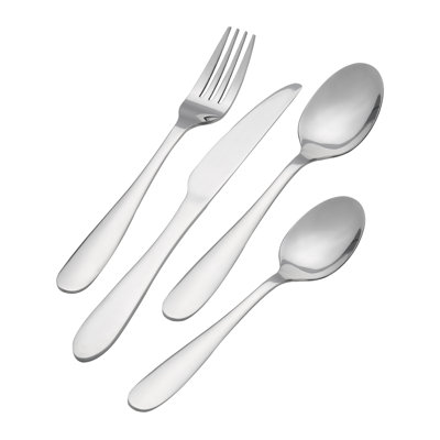 24-Piece Mirror-Polished Stainless Steel Flatware Set – Service for 6 with Complete Utensils for Family Gatherings & Everyday Meals