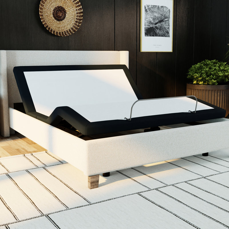 Zero Adjustable Base For Full Size Bed, Metal, Grey, Wireless Remote Customized Positioning Comfort Grey Bed With Base, Metal Build, Ideal