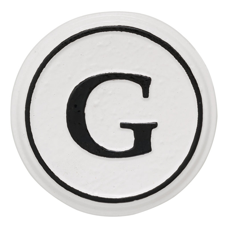 3 in. Balmoral House Letter, White/Black, Yes