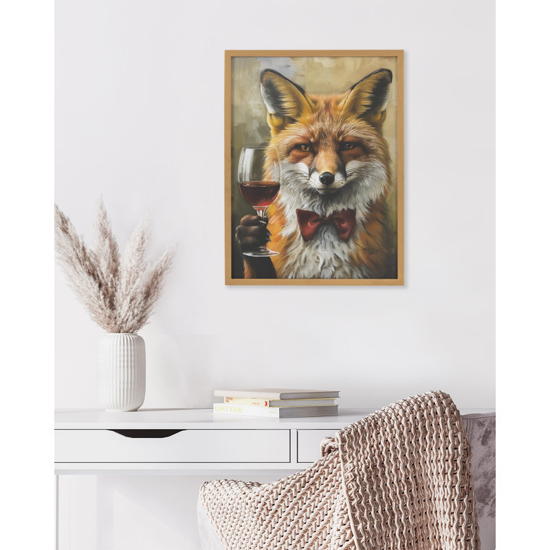 Mignon vin de renard, art mural, Cadre doré, H 12,65 po x l 16,65 po