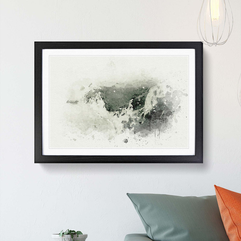 The Jurassic Coast in England in Abstract - Picture Frame Painting Print, 62cm H x 87cm W x 2cm D, Black Framed