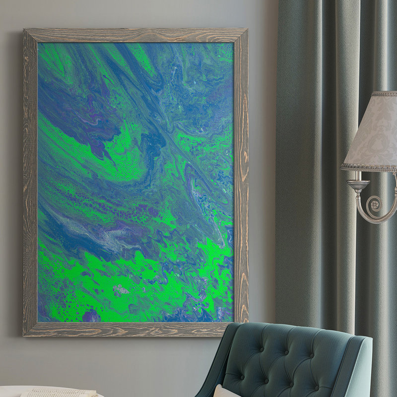 Lidia M93 - Peinture sur toile à cadre unique, H 37,5 po x l 27,5 po x P 1 po, gris
