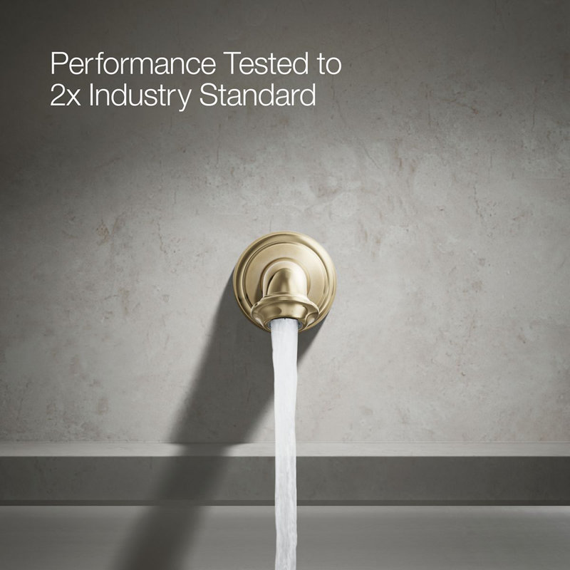 Artifacts Wall-Mount Bath Spout with Turned Design, Gold