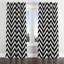 Motif à chevrons harmonie noir et blanc - Rideau à œillets occultant à chevrons - 1 panneau-129096258-128928749