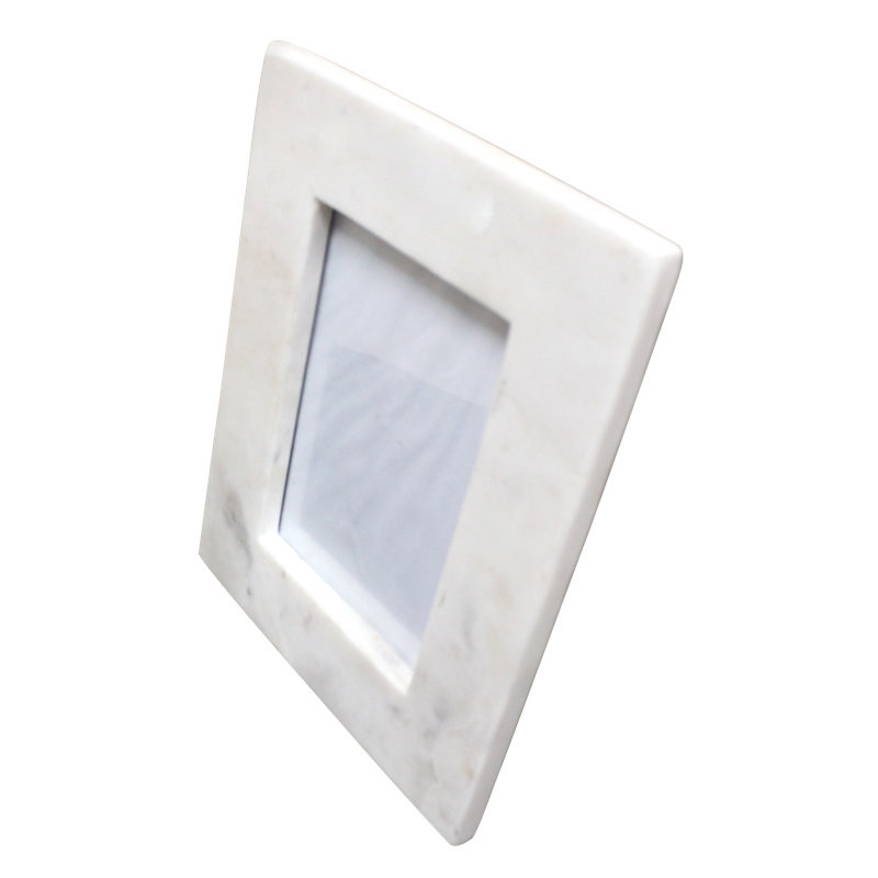 Matheson Marble Matte Picture Frame with Mat, White, 4" x 6"