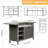 Outdoor Aluminum Grill Cart PE Wicker Bar Cart and Cabinet with Storage
