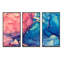 «Red and Blue Liquide Art I», reproduction de cadre flottant 3 pièces sur toile-1490607204-1490607203