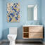 «Plants & Flowers Blue Flowers Gold Accents», reproduction d'art sur toile-137524203