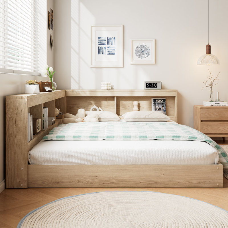 Oak MDF+Plywood Storage Bed, Double (4'6)