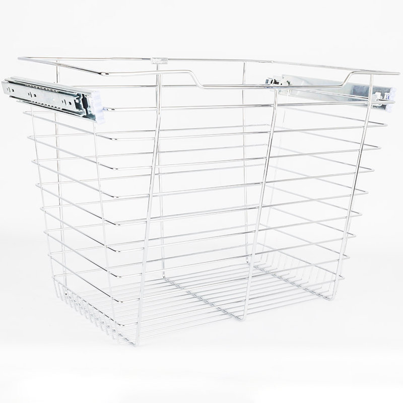 Metal Drawer, Polished Chrome, 6" H x 23" W x 16" D