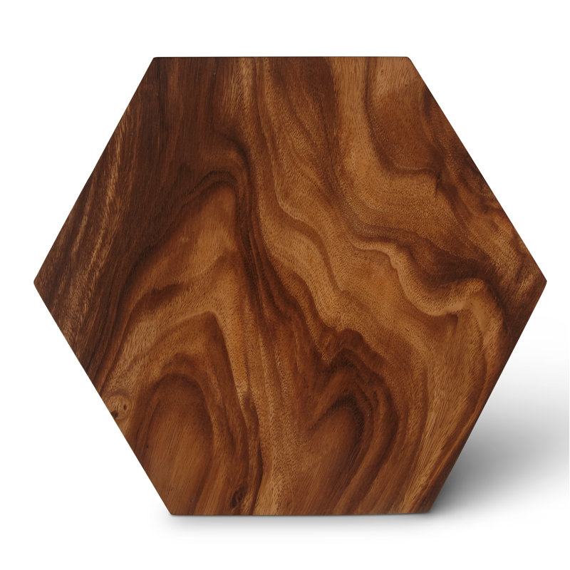 Honey Comb Solid Wood Block End Table, 24" H x 20.5" W x 18" D