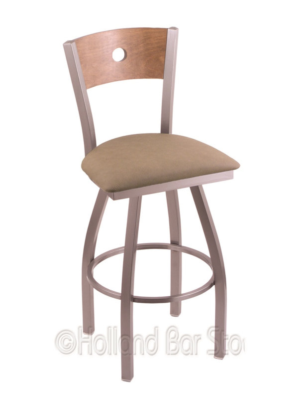 Tabouret de bar pivotant de 36" Lareau, Inoxydable, Rein Bay, Érable moyen