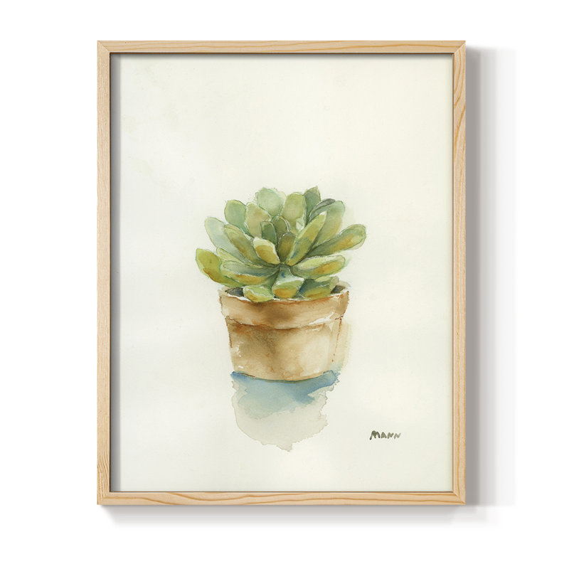 Succulent II, reproduction encadrée - bois massif, Naturel, H 11 po x l 9 po