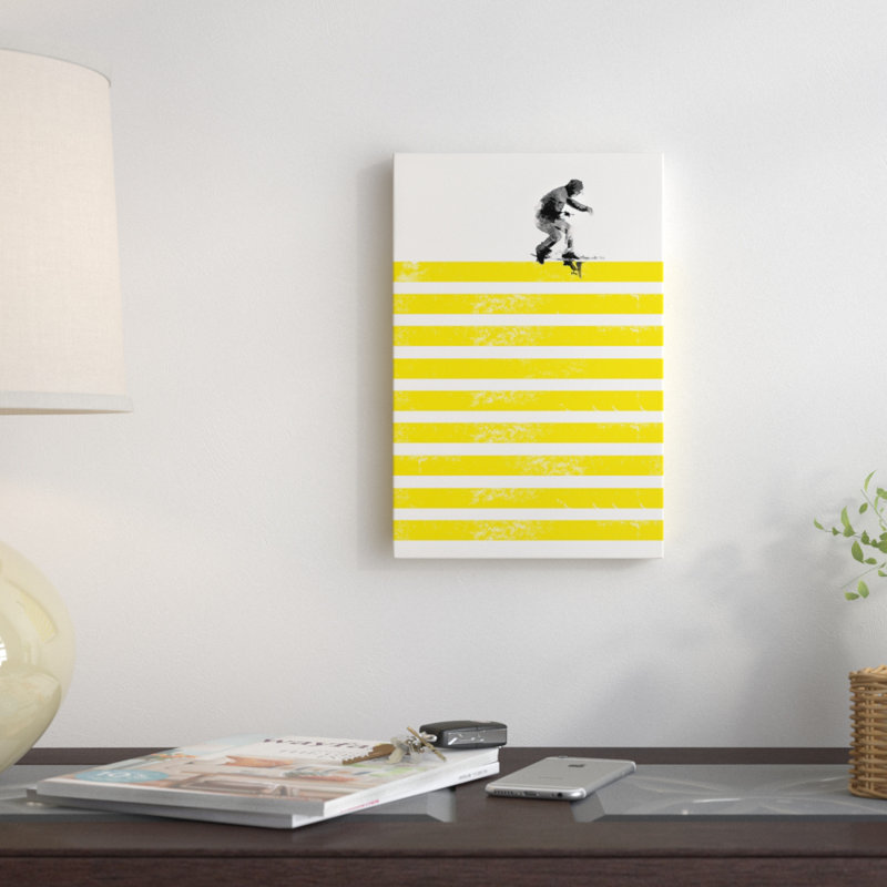 «Slide in Stripes», impression sur toile, Toile avec cadre noir, Pas de tapis, H 26 po x l 18 po x P 1,5 po