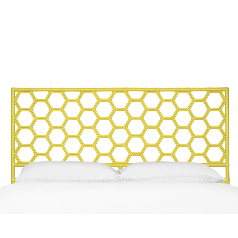 Tête de lit à structure ouverte en osier / rotin Honeycomb, Très grand, Jaune tournesol