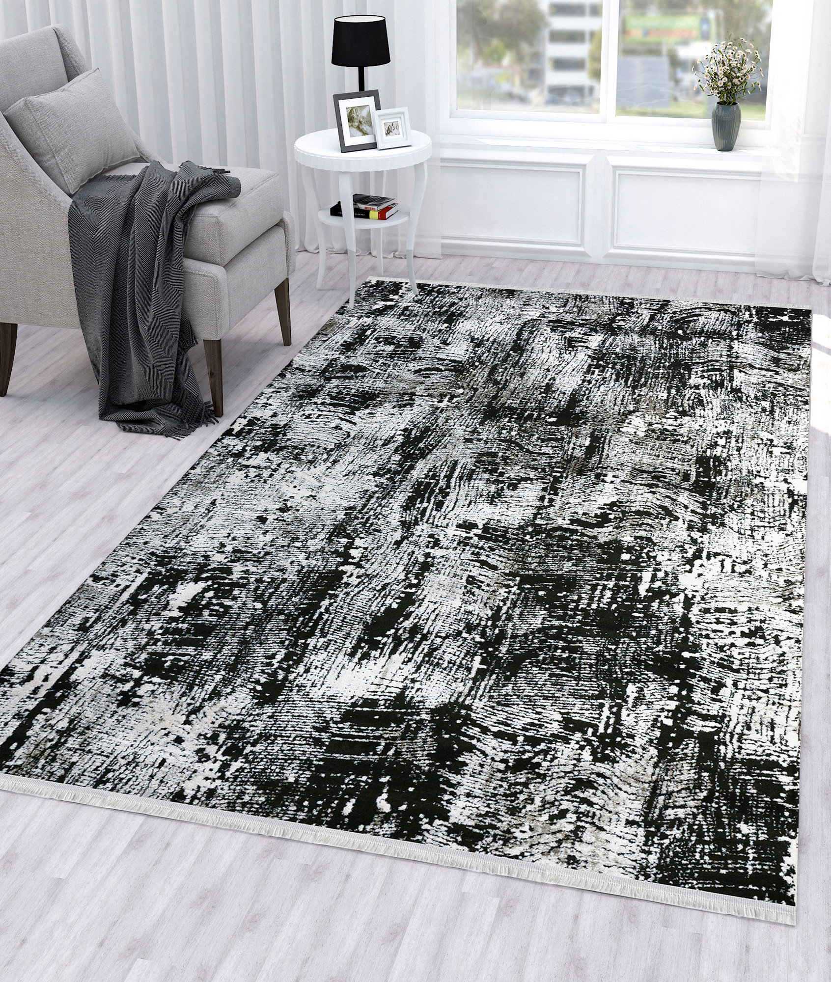 East Urban Home Fricks Camouflage Hand-Knotted Acrylic Area Rug in ...
