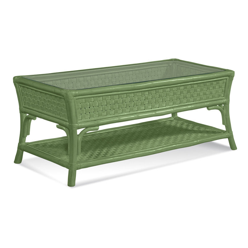 Boca Glass Coffee Table, Celery