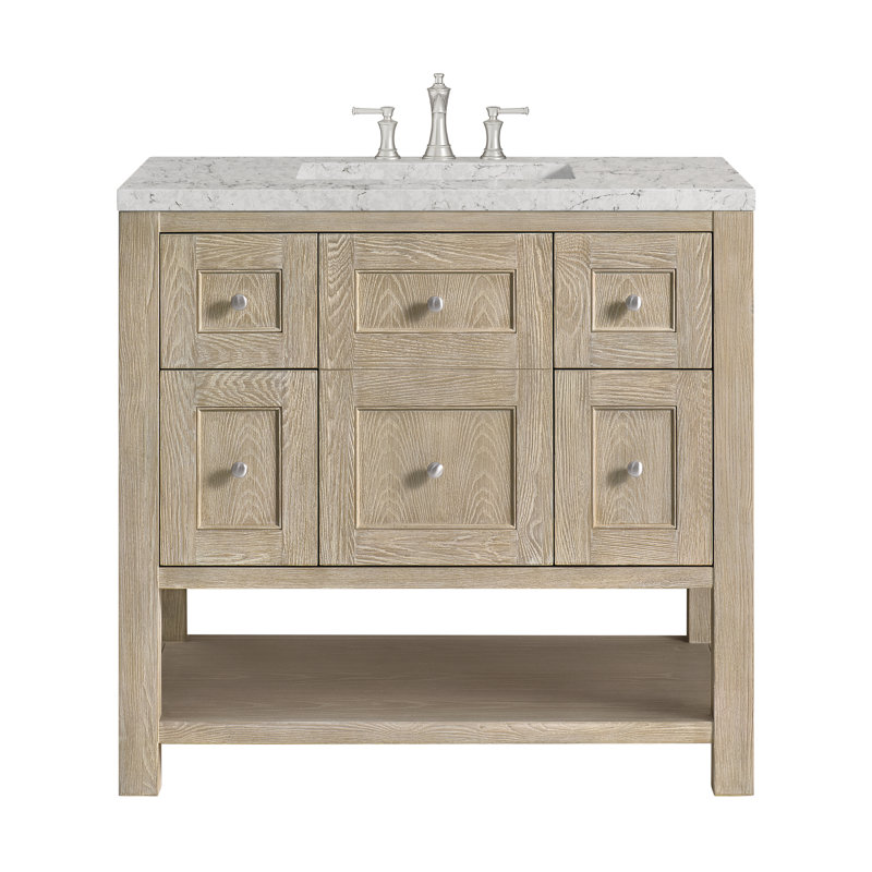Breckenridge 36'' W Single Vanity, Eternal Jasmine Pearl, Whitewashed Oak, 8" Widespread