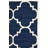 Carolene Geometric Handmade Tufted Wool Dark Blue/Ivory Area Rug-831852489