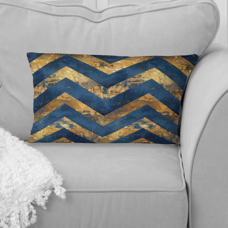 Chevron Glam I - Coussin lombaire à chevrons