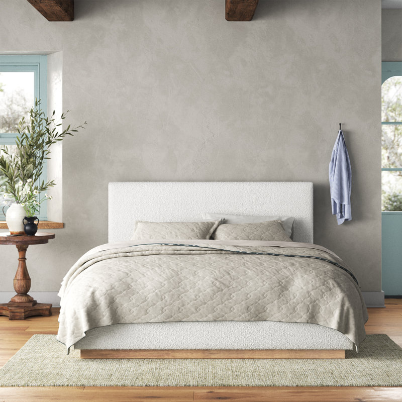 Drago Boucle Upholstered Bed Frame, Cream Boucle, King