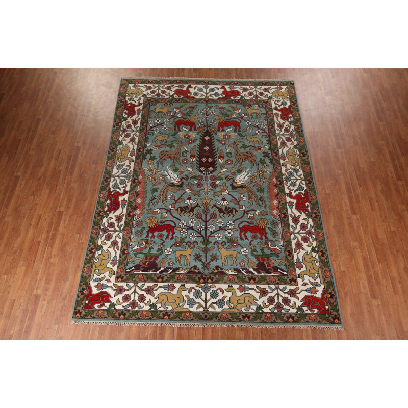 Tapis unique vert de 8 pi 11 po x 11 pi 10 po