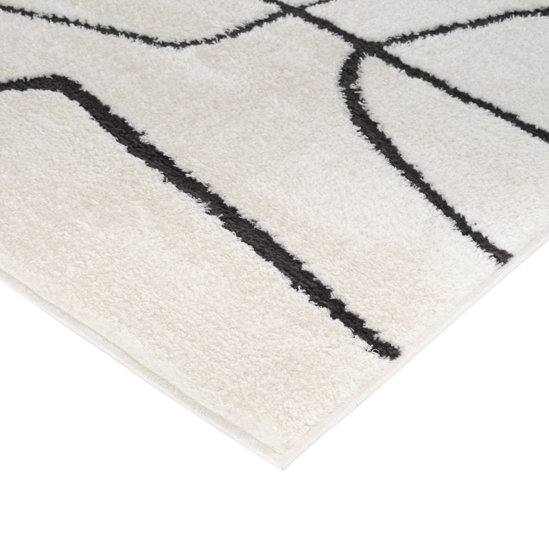 Tapis ivoire tissé à la machine Cherle Moraccan, Tapis de couloir 2 pi 6 po x 10 pi
