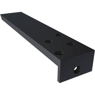 2 1/2"W x 12"D x 1 1/2"H Hidden Floating Steel Heavy Duty Bracket w/ Flange, Powder Coated Black