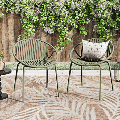 Ensemble de 2 chaises de patio empilables