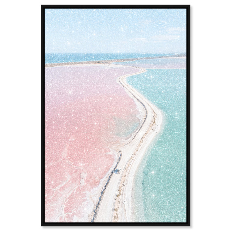 Seascape Paradise Print by Oliver Gal, 37"H x 55"W, Black Floater Frame