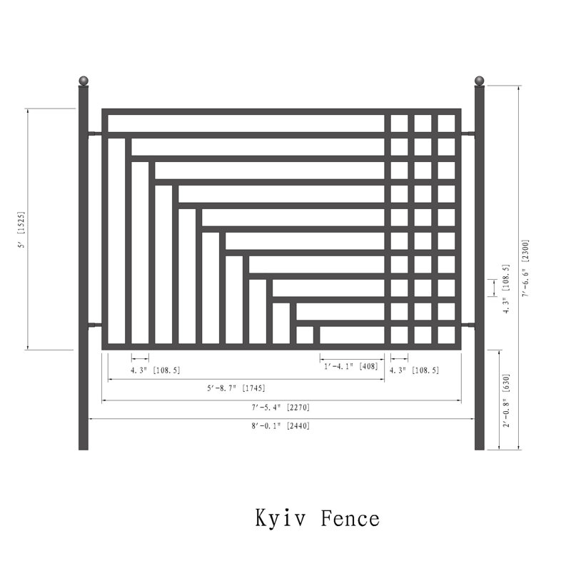 4-Panel Fence Kit – KYIV Style – 32 x 5 ft.