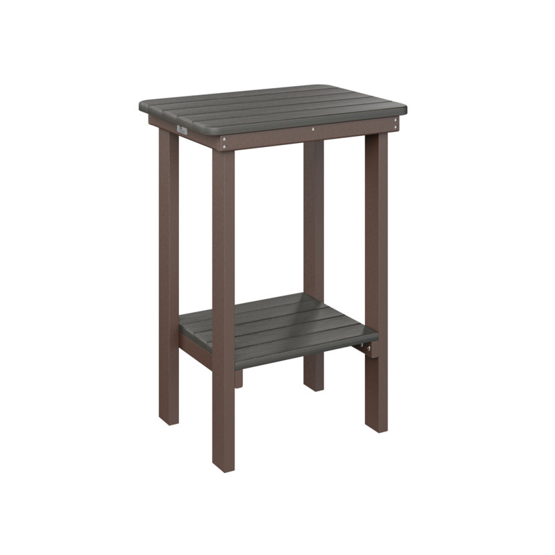 Berlin Gardens Rectangular End Counter Table, Chocolate Brown, Coastal Gray