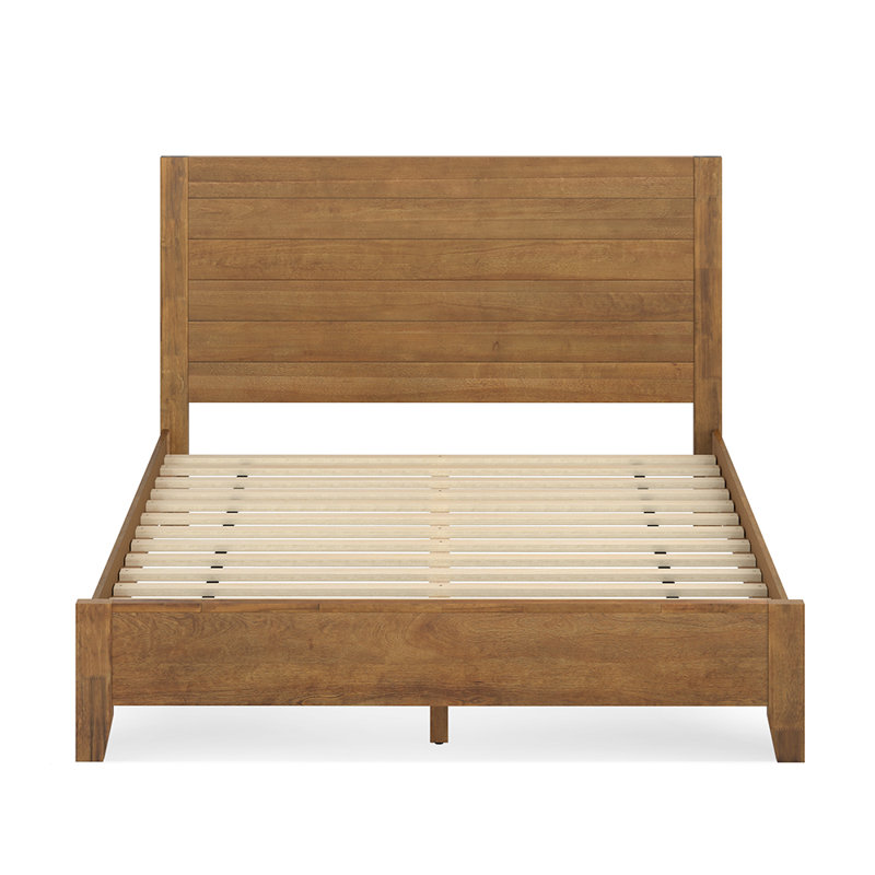 Dajon Solid Wood Platform Bed, Queen, Dark Wood