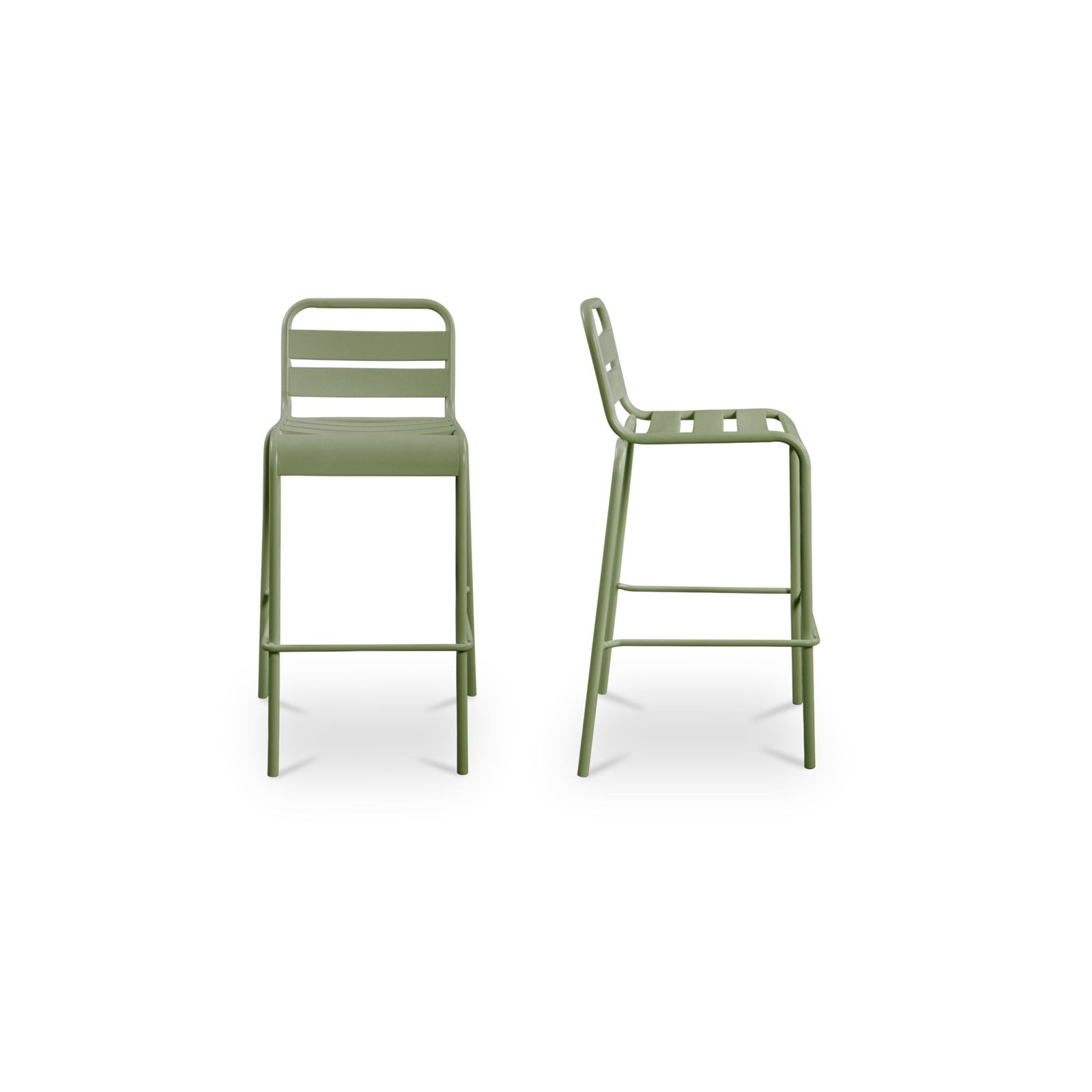 Kade Outdoor Bar Stool Set of Two, Green