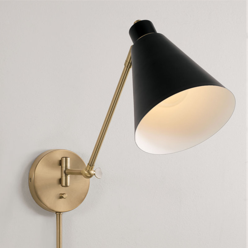 Swing Arm Sconce, Black