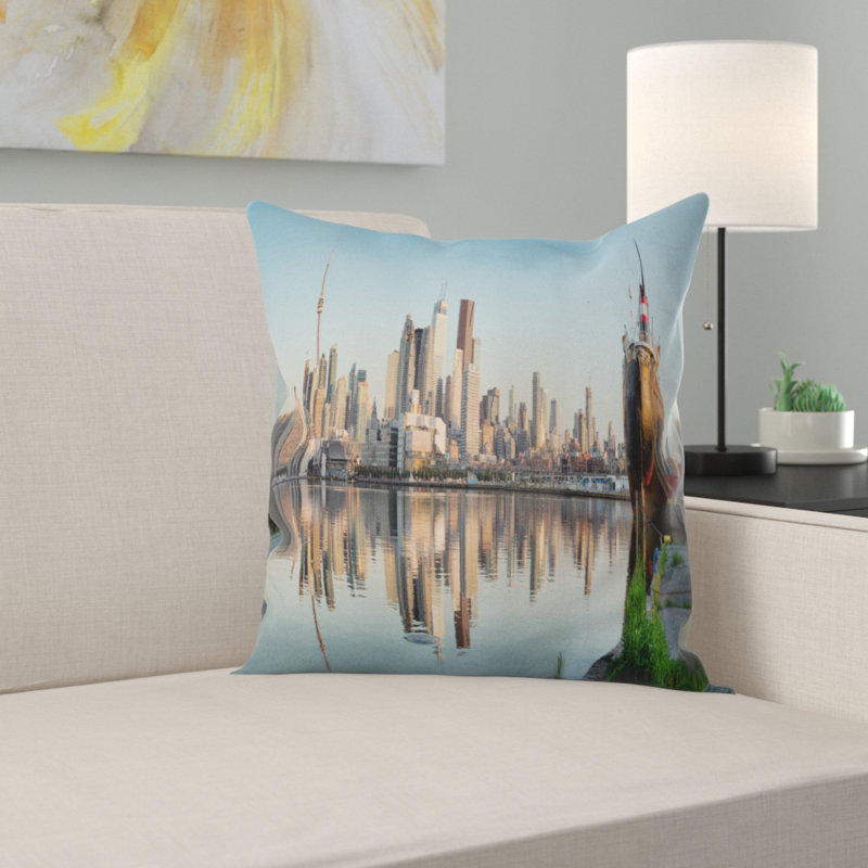 Coussin de panorama cityscape de toronto city, 16 po x 1 po, Coussin décoratif