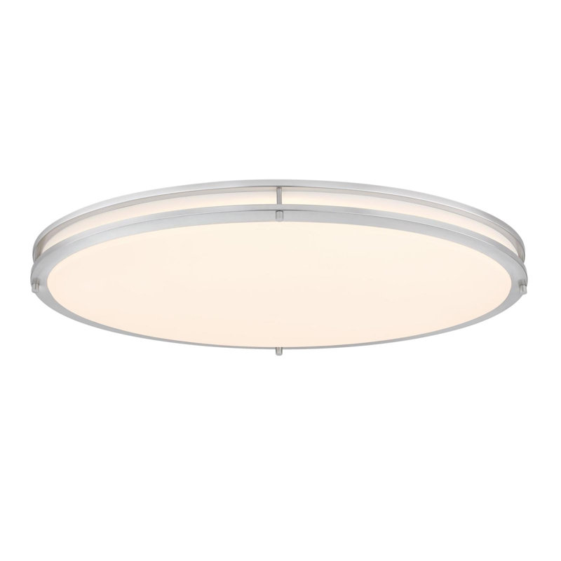 33 Inch 40 Watt LED Indoor Flush Mount Ceiling Fixture with Colour Temperature Selection, Matte Black Finish, Frosted Acrylic Shade