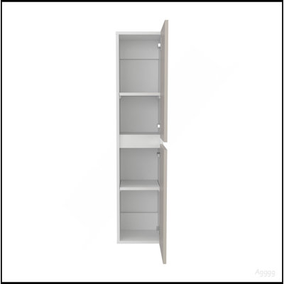 Armoire de salle de bain, 2 portes, 4 tablettes, blanc