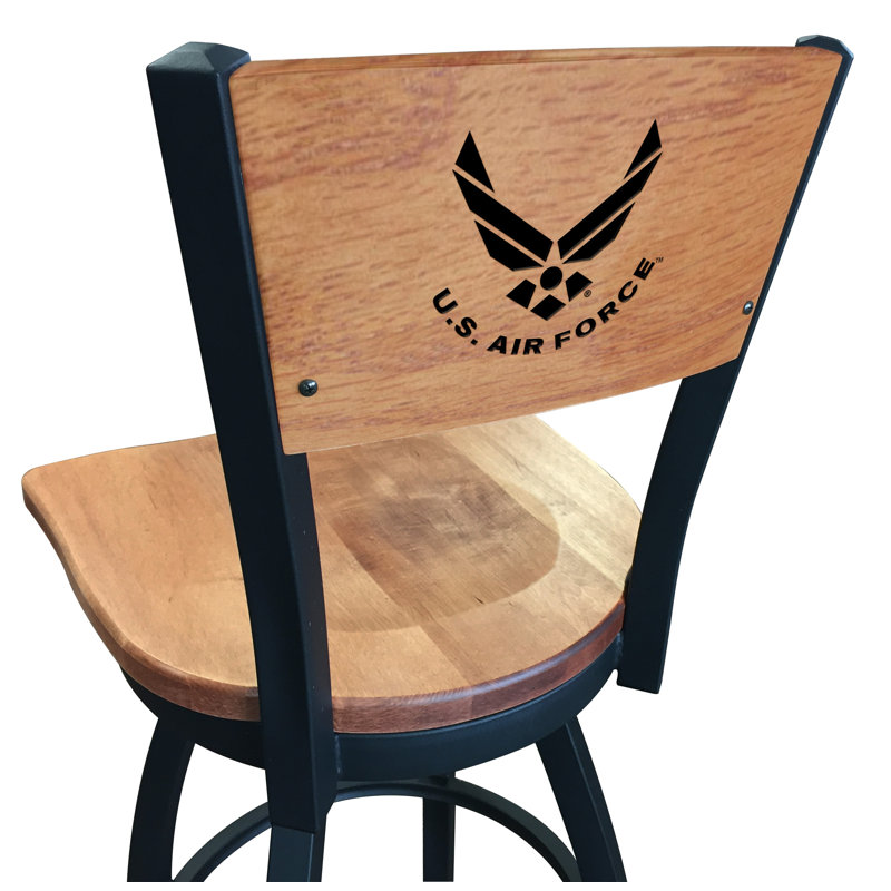 US Armed Forces Bar Stool, Medium Maple, U.S. Air Force