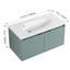 Meuble-lavabo flottant mural 36 po avec lavabo en résine en forme de goutte - armoire de rangement moderne à 2 portes spacieuse pour plus d'espace-66973939-66973940