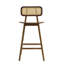 Tabouret de bar en bois avec finition noyer, ensemble de 2